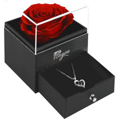 LAC Eternal Rose ar kaklarotu Sieviešu - jubilejas dāvana viņai - dāvanu kaste dzimšanas dienā sievietēm - Rose Box Girlfriend, stikls