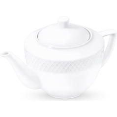 Wilmax Classic angļu tējkanna, kafijas kanna, izgatavota no porcelāna, augstas kvalitātes tējas servīze, var mazgāt trauku mazgājamā mašīnā, ideāls komplekts, dāvanu kastīte, balta, 900 ml