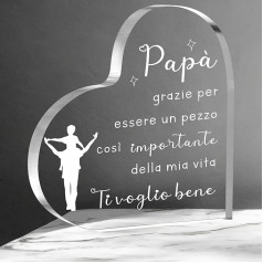 Namalu Geschenk zum Vatertag Herzförmige Acryltafel Geburtstagsgeschenk für Papa Geschenke für Vater von Kindern Dekoratives Acrylschild für Männer Liebe Dekorationen für Zuhause