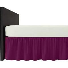 COMFORTESY Polikokvilnas maisījums Valance Plain Easy Care Valance Valance Valance 20 pieejamās krāsas Mašīnā mazgājams (Baklažāns, vienvietīgs)