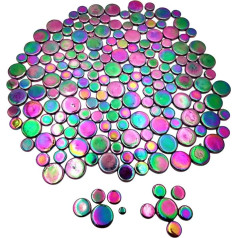 500g nejaušas apaļas stikla mozaīkas plāksnītes, radošas mirdzošas stikla mozaīkas gabaliņi amatniecībai, puķu podiem, vāzēm, krūzēm, dārza dekorēšanai, mozaīkas veidošanai (violeta 1)