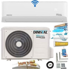 5 m QuickConnect 9000 BTU ECO Smart Inverter 2,6 kW (2,7 kW) splitkondicionieris Ļoti klusa gaisa kondicionēšana ar Self Clean/WiFi/App/Super Ionizators/Follow Me Pilns komplekts, ieskaitot QuickConnect līnijas un apkuri/karstumu