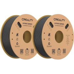 Creality Hyper PLA filamenta komplekts 1,75 mm 2 kg K1 Max/Ender 3 V3 SE/KE, 3D printeru filaments PLA, paredzēts augstam ātrumam 30-600 mm/s, izmēru precizitāte ± 0,03 mm (melns un melns, 2 gab.)