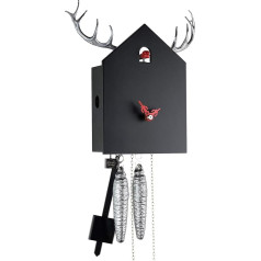 von Eble Uhren-Park Cuckoo Clock Oriģinālais Melnā meža kukainīšu pulkstenis Īsta koka mehāniskais 1 dienas piedziņa Jauns VDs sertifikāts Romba Modern Dear 23 cm OD13HG Art.