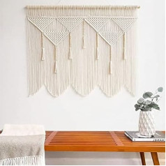 通用 Macrame sienos kabo didelis Boho Chic austi gobelenai su mediniais karoliukais rankų darbo bohemiškas sienų apdaila