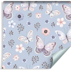 Wallepic Non-Woven Wallpaper 10 m Natural Flying Butterflies Non-Woven Wallpaper 1000 x 53 cm Wall Wallpaper Living Room Children's Room Modern Wall Decoration Wall Decoration