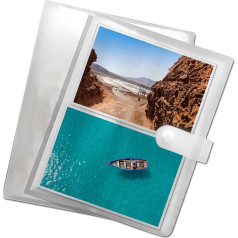 Foto albumi 6x4 2 Pack Small Photo Album Slip-in albums 80 kabatas Foto grāmata Caurspīdīgas bildes kartes uzglabāšanas albums ar pogu jubilejas kāzu ģimenes atmiņu grāmata