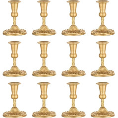 Sziqiqi Candle Holder Gold for Wedding Table Decoration - Pack of 12 Candle Holders Dekoratīvs sveču turētājs kamīna mētelim Dzīvojamās istabas galda apdare