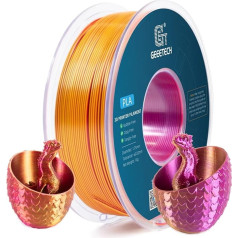 GEEETECH Tricolor Silk PLA gija 1,75 mm, 3D spausdintuvo gija 1 kg, šilkinė raudona auksinė violetinė