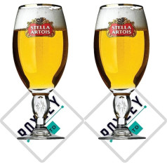 Roxley Stella Artois Pint glāzes ar zelta apmali 56cl Lielbritānijā ražots (2 komplekts)