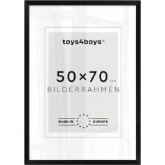 Toys4Boys Bilderrahmen 50x70 cm (1x Rahmen in schwarz) - minimalischer & moderner Rahmen für Fotos & Bilder - Fotorahmen zum Wand Aufhängen - Posters Photo & Picture Frame mit robustem Plexi-Glas