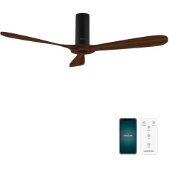 Cecotec Deckenventilator mit Fernbedienung und WLAN EnergySilence Aero 5500 Black Aqua Connected. 40 W, Durchmesser 52 Zoll, 3 Flügel, Schutzart IP44, Winter-Summer-Modus, Timer