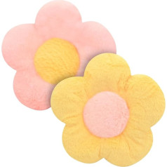 Fadcaer Pack of 2 Flower Floor Cushion Seat Cushion 35 cm Flower Shaped Cushion Throw Cushion Floor Chair Seat Cushion Plush Filled Cushion Office Sitting Tatami Car Butt Cushion (Pink and Yellow)