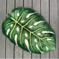 stitchworn Monstera Leaf paklājs, zaļš mazgājams vannas paklājs, mājas dekors, guļamistabai, vannas istabai, birojam, grīdai, augu istabai