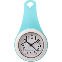 BESPORTBLE Vannas istabas sienas pulkstenis Waterproof Rollable Quiet Quartz Pendant Clock Mute Wall Clock Hanging Robe Towel Key Blue