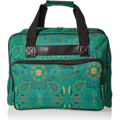 Janome 002totegreen Universāla audekla soma šujmašīnas pārnēsāšanai zaļa Paisley 16x8x12