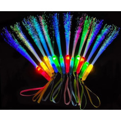 Senhui 72 gabali Glow Sticks Party Favors 3 režīmi Krāsains mirgojošs optisko šķiedru gaismas Sensory Wand LED gaismas Glow in the Dark Wands for Party Supplies GLSK-XI