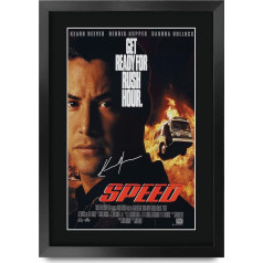 HWC Trading Speed A3 Framed parakstīts drukāts Autographs Picture Print Photo Display Dāvana Keanu Reeves Movie Plakāts faniem