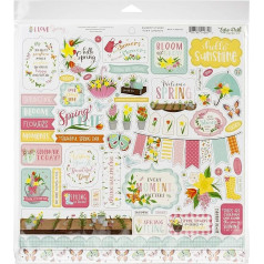 Echo Park Paper Company I Love Spring Collection Kit Paper, rausva, žydra, geltona, žalia