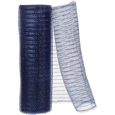 PATIKIL Pack of 1 Deco Mesh, 10 collu x 10 jardu dekoratīvā sieta lentes rullītis folija metālisks Ziemassvētku eglīšu vainagu dekorēšanai, zils