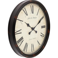 Fox and Simpson Grand Central Station Wanduhr, extra groß, 50 cm, krēmkrāsas (Schwarz)