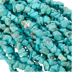 Nupuyai Melsvai žalias Howlite Turquoise Nereguliarus poliruoti karoliukai DIY juvelyrinių dirbinių priėmimo apyrankė vėrinys lustas akmenys Chakra gydymo 80cm