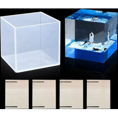 FineInno Cube Mould Silicone Mould Cube Resin Mould 10.6 cm Square Casting Mould Resin Mould Deep & Large Cube Epoxy Resin Mould for DIY Micro Landscape Craft Candle Soap