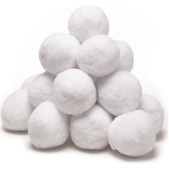 Invero Pack of 40 Soft Artificial White Elf Christmas Snowballs - Ideal for Christmas Trees, Home Decoration, Kids Snow Fights, Festive Countdown Fun and More