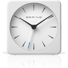 BERING 90066-54S Sieviešu un vīriešu modinātāja pulkstenis Quartz Movement Home Decor Collection ar plastmasas stiklu, balts, pulkstenis