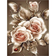 SYMON Butterfly Flowers 11K Canvas Cross Stitch Kit Beginner Cross Stitch Printed Cross Stitch Kit 40x50cm