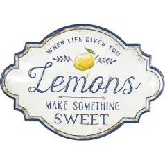 Creative Co-op When Life Gives You Lemons Make Something Sweet Metal Wall Art DF0191