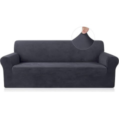 FreeBiz Dīvāns aptver 3 sēdvietas Elastīga auduma pārklājums Stretch Couch Slipcover Plush Protector for Kids Mājdzīvnieki Dzīvojamā istaba Grey