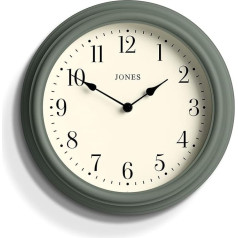 Jones Clocks® Venēcijas sienas pulkstenis - apaļš sienas pulkstenis - klasisks tradicionāls dizains - dizaina sienas pulkstenis - virtuves pulkstenis - viesistabas pulkstenis - biroja pulkstenis - dekoratīvs korpuss (salvijas zaļš)