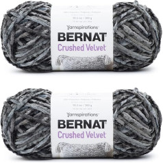 Bernat Crushed Velvet Dark Grey dzija - 2 iepakojumi pa 300g - Poliesters - 5 Bulky - 300 metri - Adīšana / tamborēšana