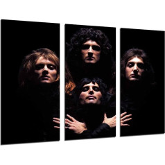 Sienas glezna - Queen Freddie Mercury Brian May Mūzika Rock, Bohemian Rhapsody, 97 x 62 cm Koka druka XXL formātā 26519 Art.