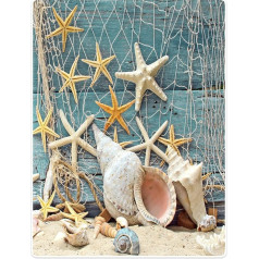 YISUMEI Sega 150 x 200 cm Mīļas segas Soft Flannel Soft Fleece Blanket Bed Throw Beach Starfish Shell Wood Network