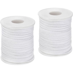 sourcing map 2 x Cotton Braided Candle Wicks 35 Ply 7.8m Long 2mm Wide DIY