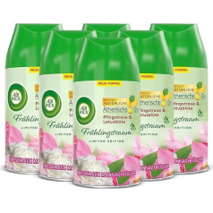 Air Wick Freshmatic Max istabas aerosols - Air Wick Freshmatic Max uzpildes flakons - Peoniju un lotosa ziedu aromāts - 6 x 250 ml uzpildes flakoni