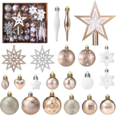 Kesote Christmas Baubles White Christmas Tree Baubles Rose Gold 58 Ziemassvētku eglīšu rotājumi Ziemassvētku rotājumi Ziemassvētku dekorēšana Ziemassvētku ballītei