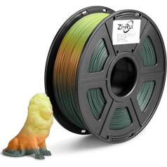 3D printera PLA filaments, trīs krāsu maiņa atkarībā no temperatūras, no melnas līdz sarkanai un dzeltenai, 1,75 mm (+/- 0,02 mm), 2,2 lbs (1 kg) (trīs krāsas, krāsu maiņa atkarībā no temperatūras)