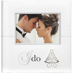 Malden International Designs Hochzeitsalbum, Holz, I Do Weiß und Silber, 4x6