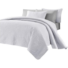 Chezmoi Collection Austin Übergroße Tagesdecke, 299,7 x 269,2 cm, 3-teiliges Set, King-Size-Bett, Weiß