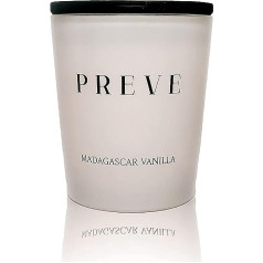 PREVE Candle aromātiskā svece stiklā | Madagaskara vaniļa | Degšanas laiks 40 stundas - 180 g | Roku darbs | Dāvanu komplekts |