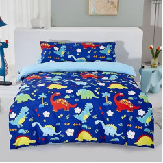 HOMEYA - 3-teiliges Kinderbettwäsche-Set für 105 - Bettbezug 160 x 220 cm, 1 Kissenbezug 45 x 70 cm un Spannbetttuch 105 x 190 x 18, 100% Polyester, weich und atmungsaktiv