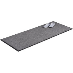 Relaxdays Dirt Trapper Mat, pelēks, Durvju paklājs iekštelpās, Dirt Mat, liels, Plāns durvju paklājs, Durvju paklājs 80 x 200 cm, melns/pelēks