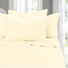 Elegant Comfort Stripe gultasveļa Bettlaken, Ivory-Cream, Queen