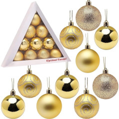 Christmas Concepts® Packung mit 10-60 mm Shatterproof Flitter - Weihnachtsbaum-Flitter (zelta)