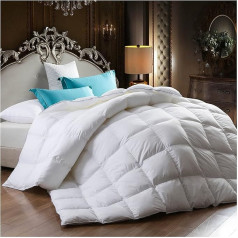 Sega ar pūkām un pūkām 15 Tog, luksusa sega Premium Quality Computer Quilted Fabric Piping Super Soft Warm Cozy Anti Allergenic (15 Tog, vienvietīga)