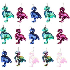 NUOBESTY 10 x Flamingo atslēgu piekariņi Flamingo atslēgu piekariņi Bag Charms Flamingo Party Gifts Bag Fillers Hawaii Party Supplies Metal Picture 1 38cm