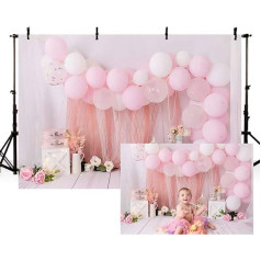 MEHOFOND 8x6ft rozā meitene dzimšanas dienas portretu fotogrāfija Backdrops balons ziedu bērnu bērnu bērnu ballīte kūka Smash galda apdare Banner jaundzimušo fona foto studija dāvanu aksesuāri